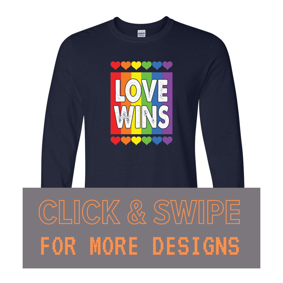 ADULT Unisex Long Sleeve T-Shirt PRIDE MONTH Custom Design