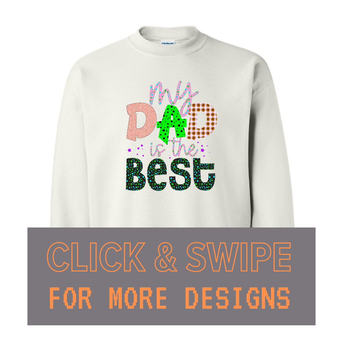 ADULT Unisex Sweatshirt DAD FATHER'S DAY Custom Design