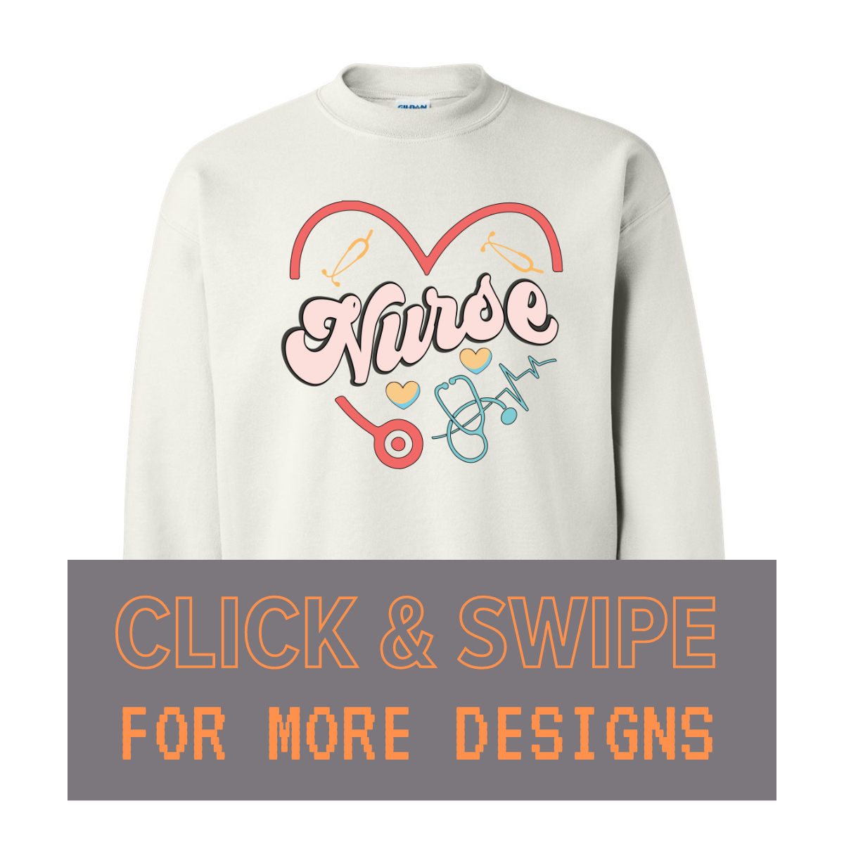 ADULT Unisex Sweatshirt NURSE Custom Design