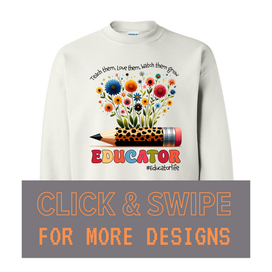 ADULT Unisex Sweatshirt TEACHER Custom Design