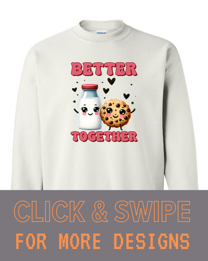 ADULT Unisex Sweatshirt VALENTINE'S DAY FOOD COUPLE Custom Design