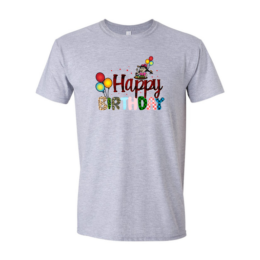 ADULT Unisex T-Shirt BIRA007 HAPPY BIRTHDAY BALLOONS