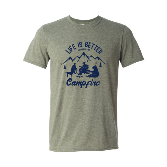 ADULT Unisex T-Shirt CAMA029 LIFE IS BETTER AROUND CAMPFIRE