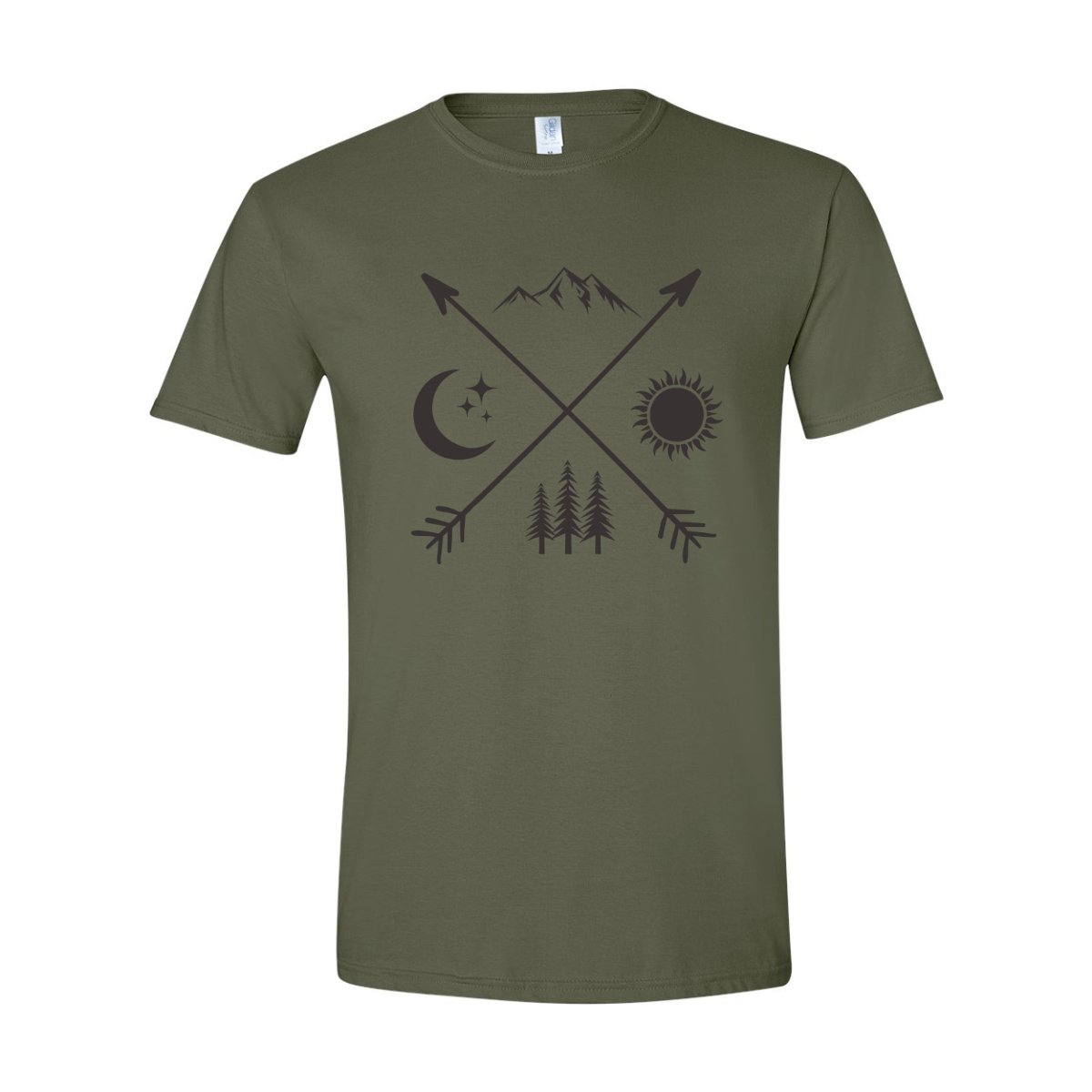 ADULT Unisex T-Shirt CAMA032 MOUNTAIN SUN PINES MOON