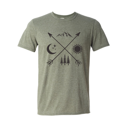 ADULT Unisex T-Shirt CAMA032 MOUNTAIN SUN PINES MOON