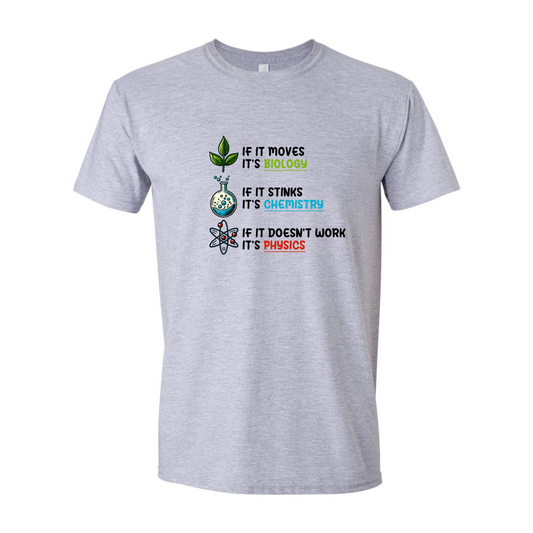 ADULT Unisex T-Shirt CHEA007 IF IT MOVES IT'S BIOLOGY