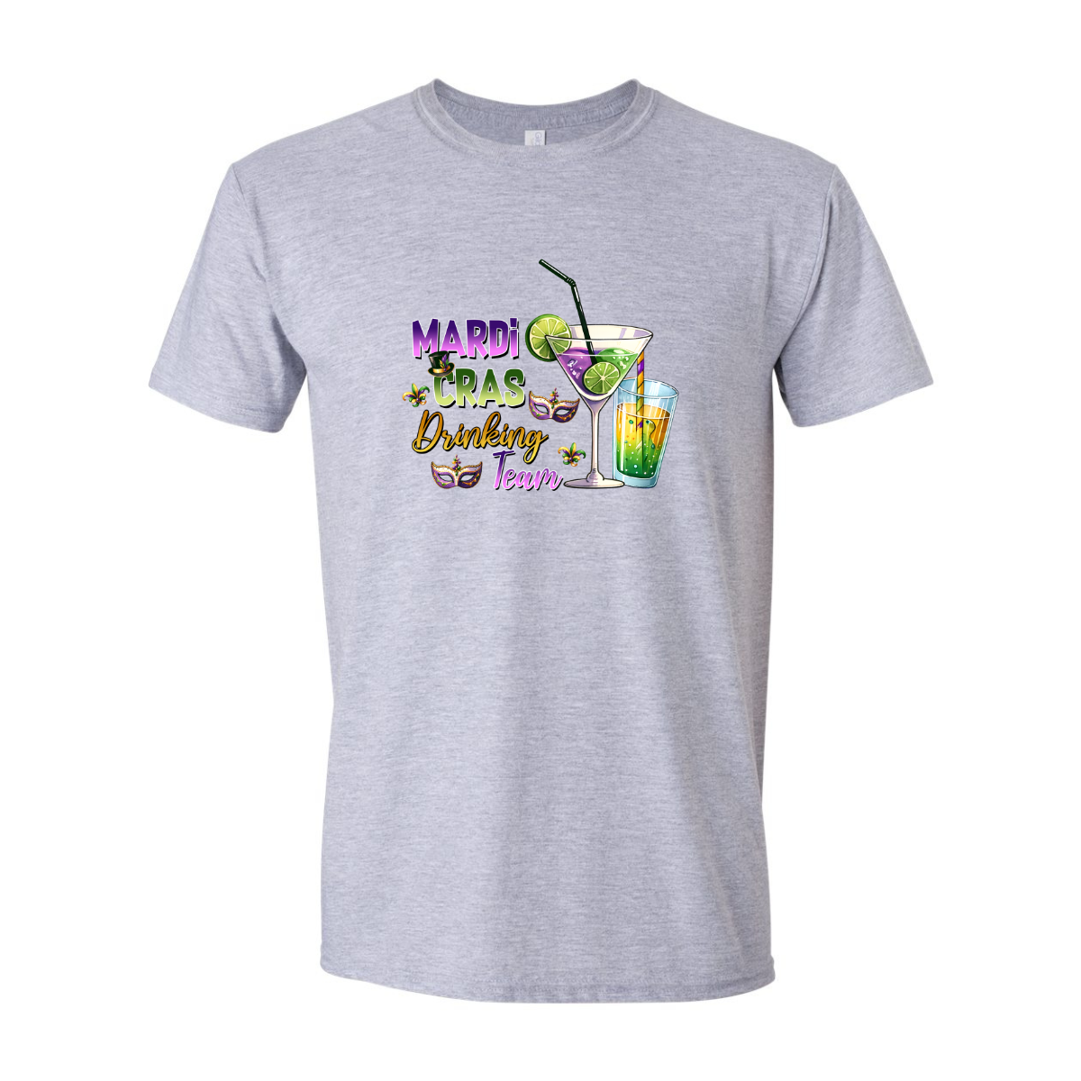 ADULT Unisex T-Shirt MGRA009 MARDI GRAS DRINKING TEAM