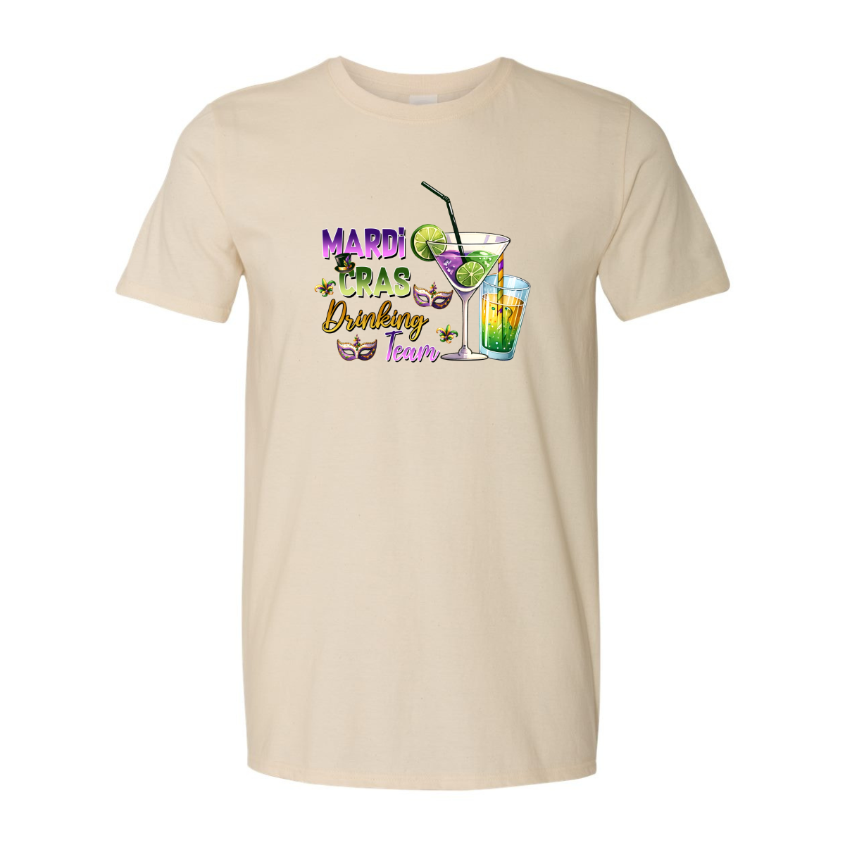 ADULT Unisex T-Shirt MGRA009 MARDI GRAS DRINKING TEAM