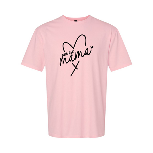 ADULT Unisex T-Shirt MOMA005 BOUJEE MAMA HEART BLACK