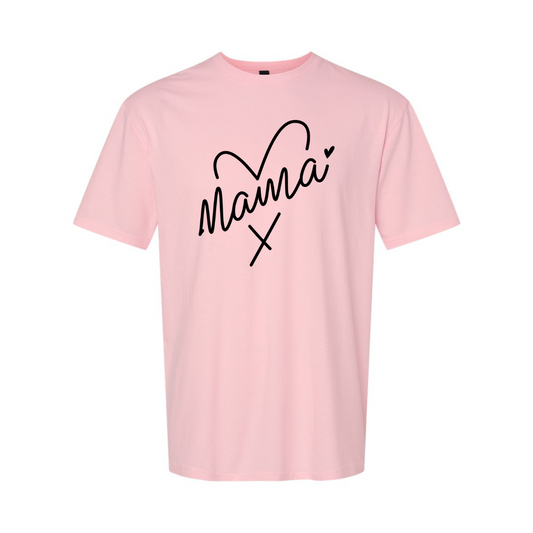 ADULT Unisex T-Shirt MOMA027 MAMA HEART BLACK