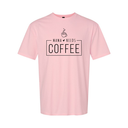 ADULT Unisex T-Shirt MOMA030 MAMA NEEDS COFFEE 1 BLACK