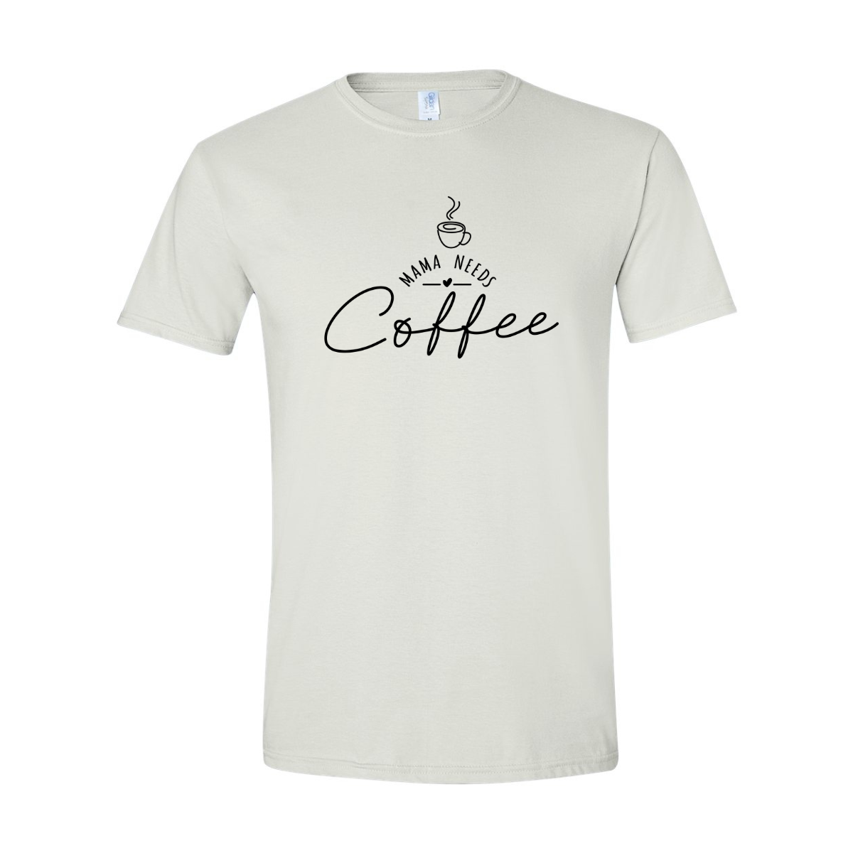 ADULT Unisex T-Shirt MOMA032 MAMA NEEDS COFFEE 2 BLACK