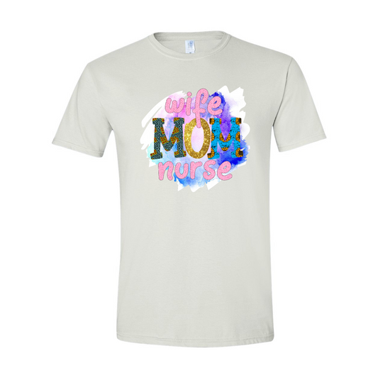 ADULT Unisex T-Shirt MOMB015 WIFE MOM NURSE