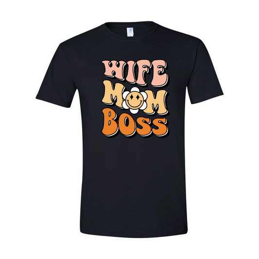 ADULT Unisex T-Shirt MOMC015 WIFE MOM BOSS