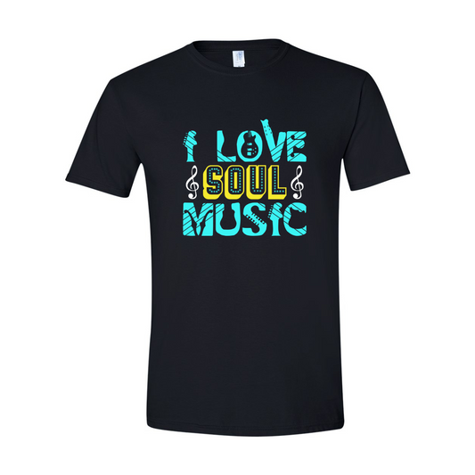 ADULT Unisex T-Shirt MUSA017 I LOVE SOUL MUSIC