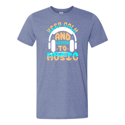 ADULT Unisex T-Shirt MUSA023 KEEP CALM AND LISTEN TO MUSIC