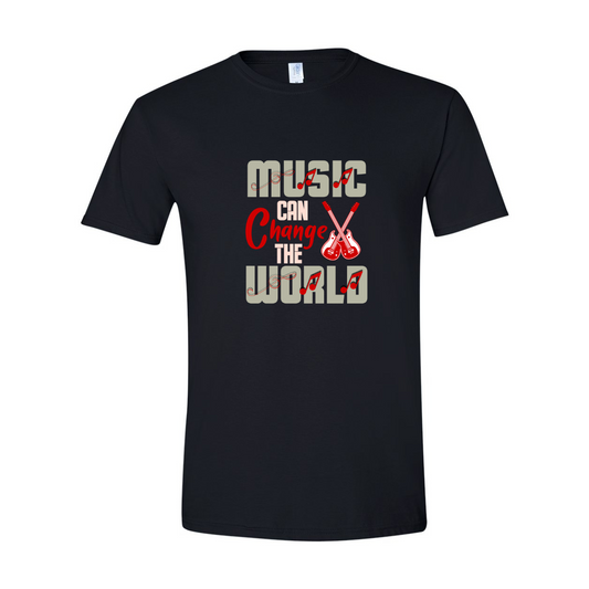 ADULT Unisex T-Shirt MUSA032 MUSIC CAN CHANGE THE WORLD