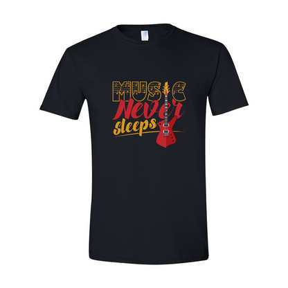 ADULT Unisex T-Shirt MUSA048 MUSIC NEVER SLEEPS