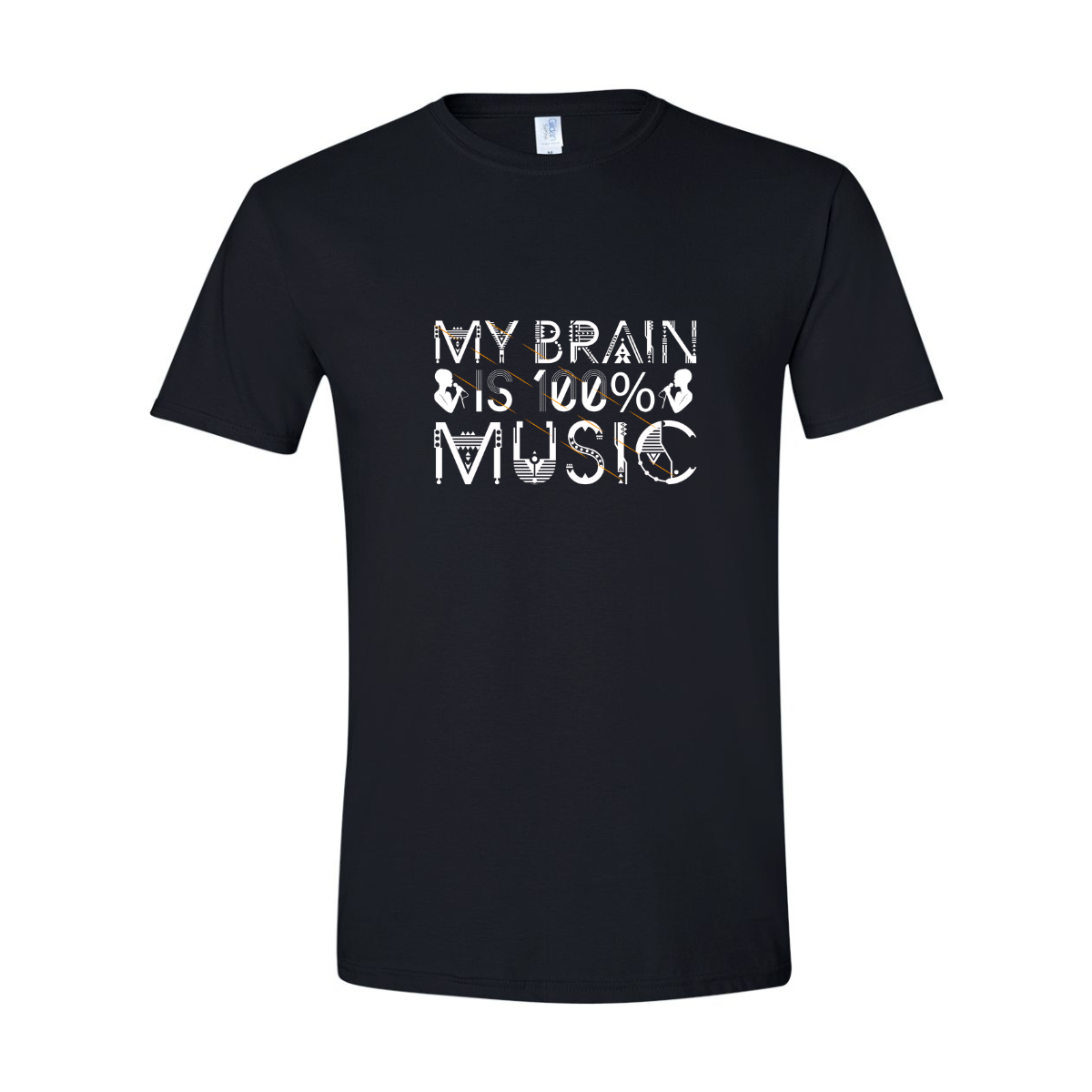 ADULT Unisex T-Shirt MUSA049 MY BRAIN IS 100% MUSIC
