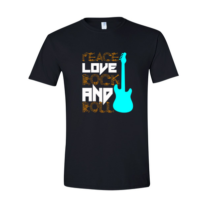 ADULT Unisex T-Shirt MUSA053 PEACE LOVE ROCK