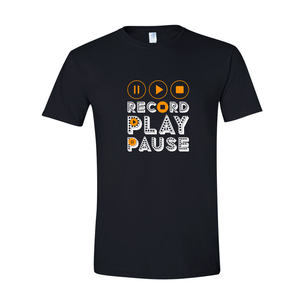 ADULT Unisex T-Shirt MUSA056 RECORD PLAY PAUSE