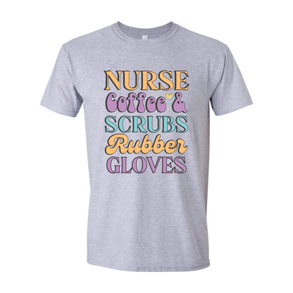 ADULT Unisex T-Shirt NURA006 NURSE COFFEE SCRUBS VERTICAL