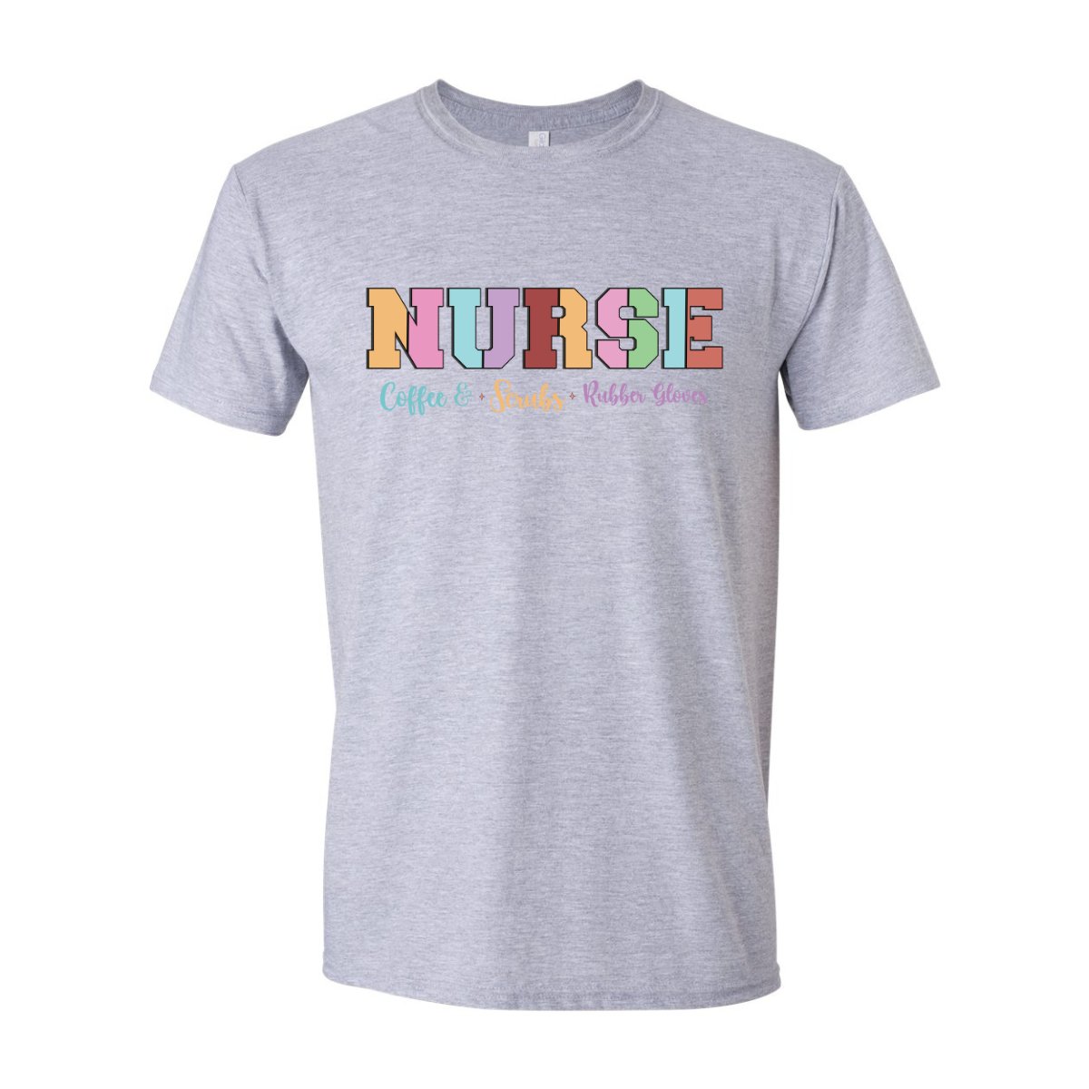 ADULT Unisex T-Shirt NURA007 NURSE COFFEE SCRUBS HORIZONTAL