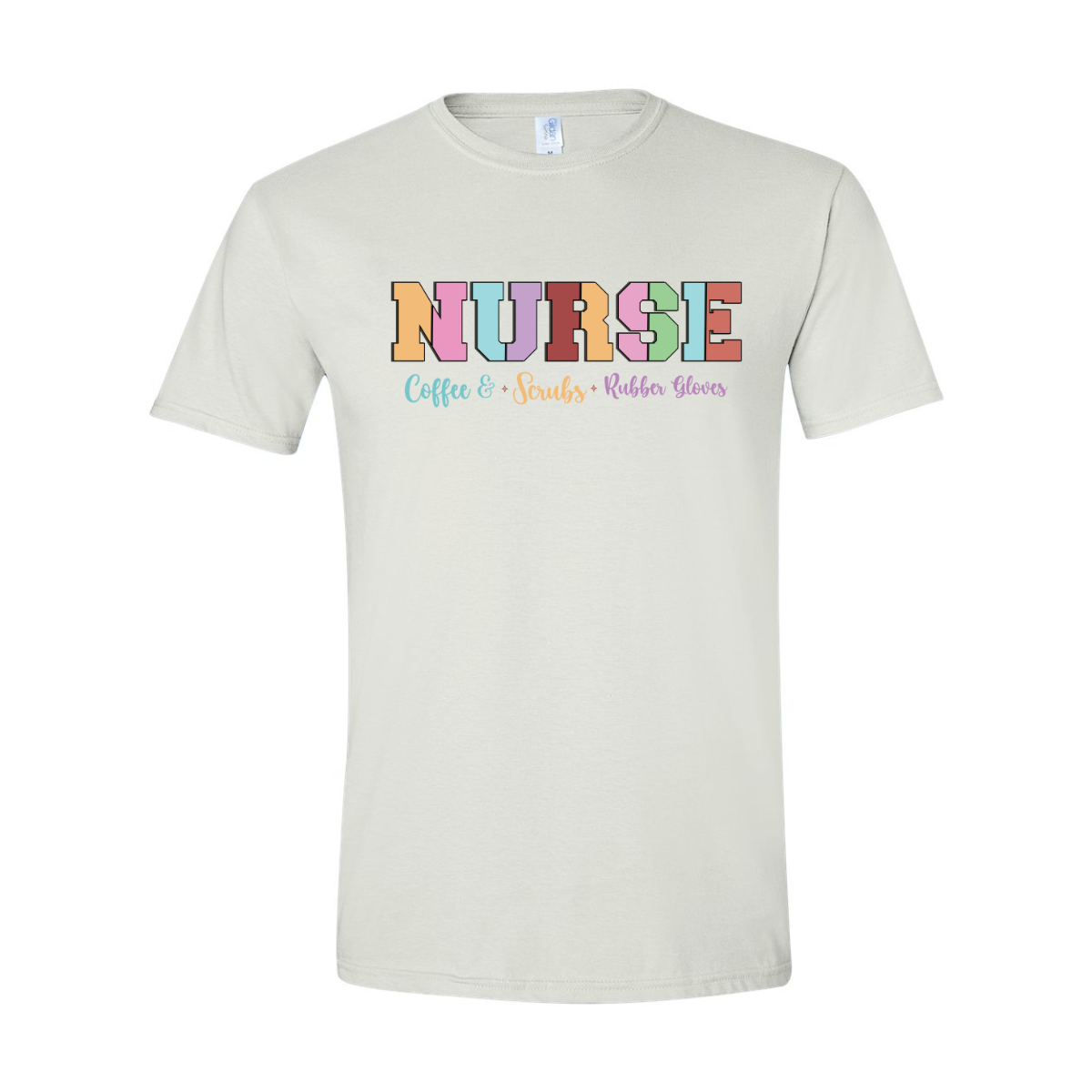 ADULT Unisex T-Shirt NURA007 NURSE COFFEE SCRUBS HORIZONTAL