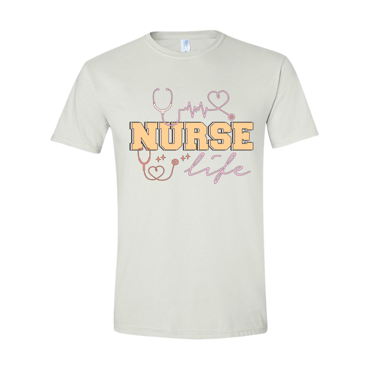 ADULT Unisex T-Shirt NURA009 NURSE LIFE HEARTBEAT