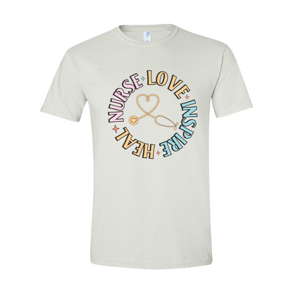 ADULT Unisex T-Shirt NURA012 NURSE LOVE INSPIRE HEAL