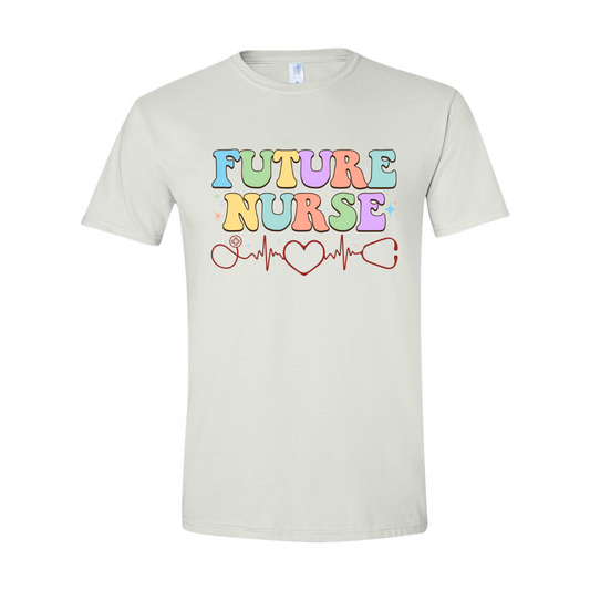 ADULT Unisex T-Shirt NURB003 FUTURE NURSE HEARTBEAT