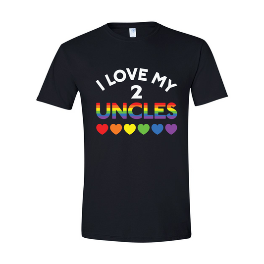 ADULT Unisex T-Shirt PMAA013 I LOVE MY 2 UNCLES