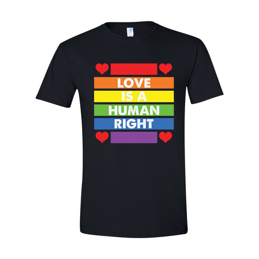 ADULT Unisex T-Shirt PMAA019 LOVE IS A HUMAN RIGHT