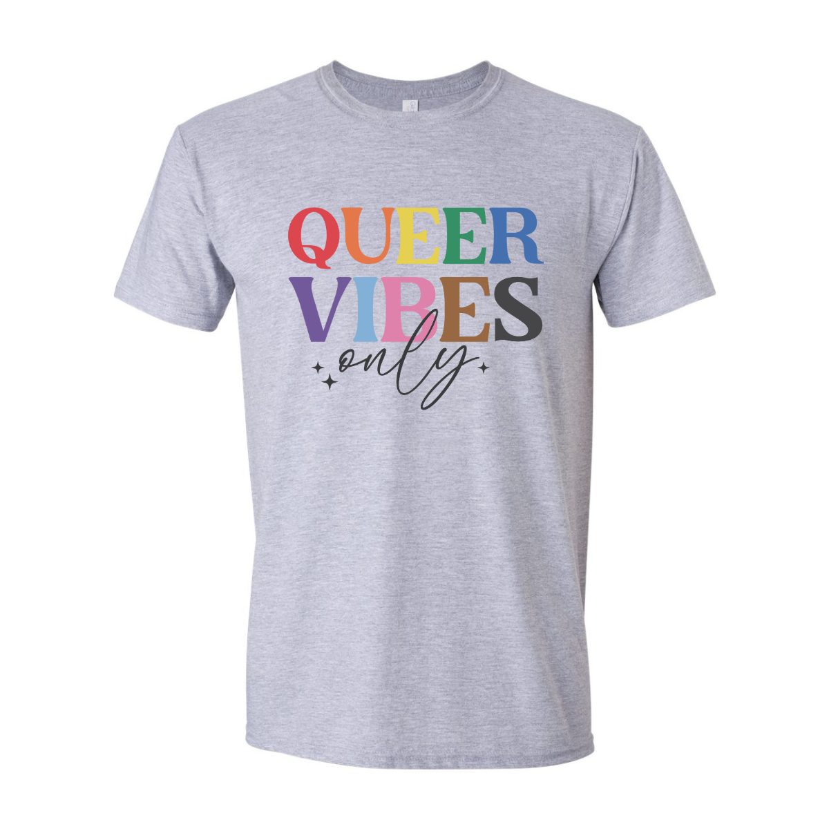 ADULT Unisex T-Shirt PMAB017 QUEER VIBES ONLY