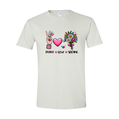 ADULT Unisex T-Shirt SPRA014 PEACE LOVE SPRING