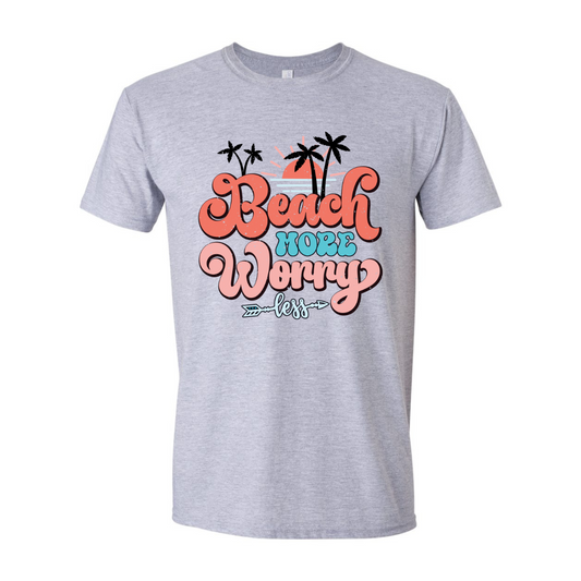 ADULT Unisex T-Shirt SUMA011 BEACH MORE WORRY LESS