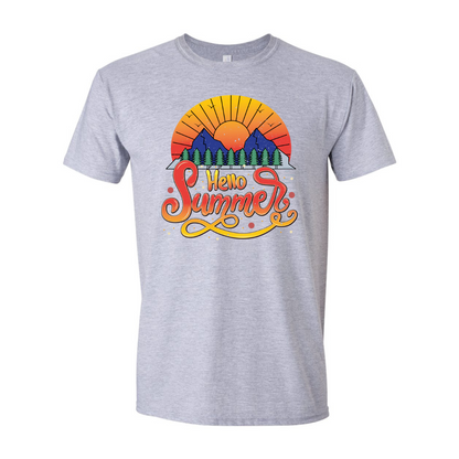 ADULT Unisex T-Shirt SUMA021 HELLO SUMMER SUN MOUNTAINS