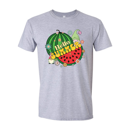 ADULT Unisex T-Shirt SUMA023 HELLO SUMMER WATERMELON