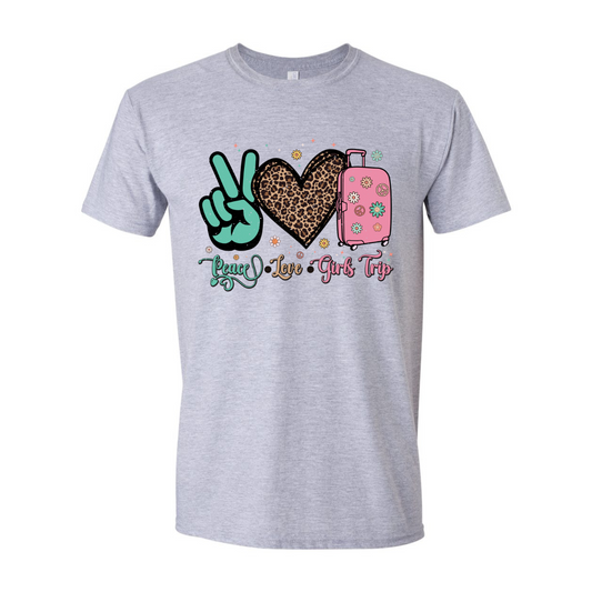 ADULT Unisex T-Shirt SUMA044 PEACE LOVE GIRLS TRIP