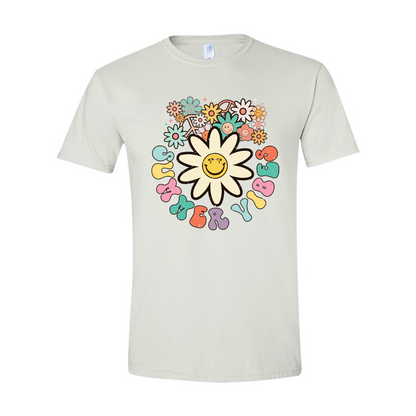 ADULT Unisex T-Shirt SUMA059 SUMMER VIBES FLOWERS