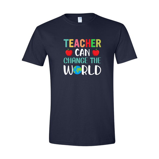 ADULT Unisex T-Shirt TEAA009 TEACHER CAN CHANGE THE WORLD