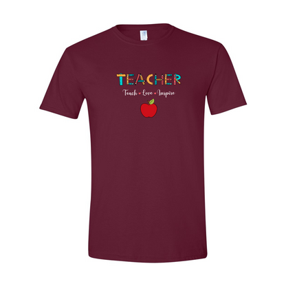 ADULT Unisex T-Shirt TEAA016 TEACHER TEACH LOVE INSPIRE