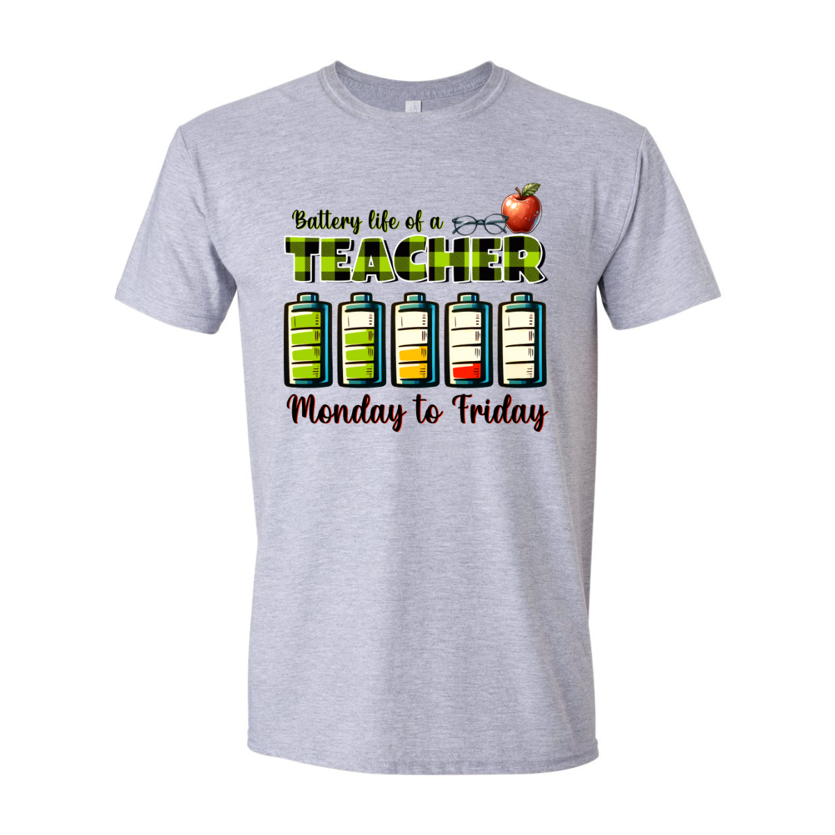 ADULT Unisex T-Shirt TEAB001 BATTERY LIFE OF A TEACHER