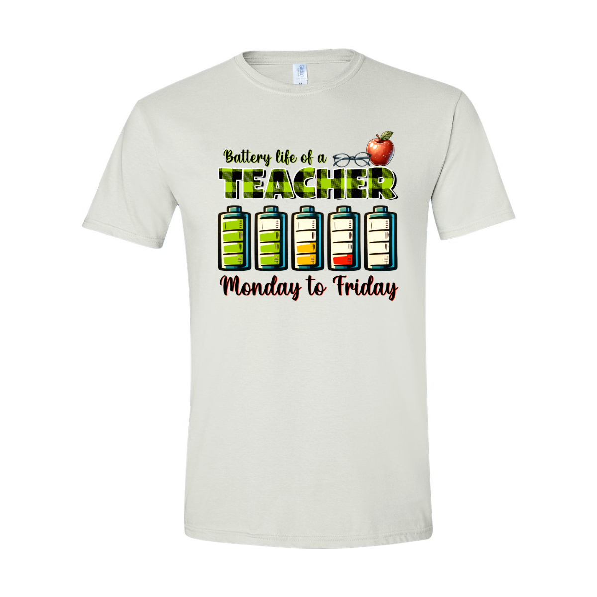 ADULT Unisex T-Shirt TEAB001 BATTERY LIFE OF A TEACHER