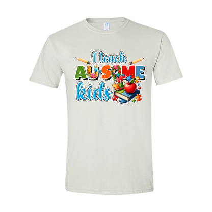 ADULT Unisex T-Shirt TEAB007 I TEACH AU-SOME KIDS