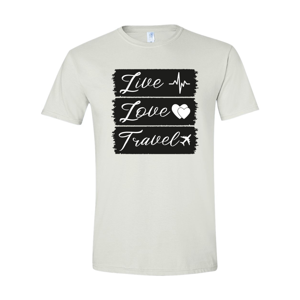 ADULT Unisex T-Shirt TRAA003 LIVE LOVE TRAVEL