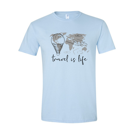 ADULT Unisex T-Shirt TRAA008 TRAVEL IS LIFE