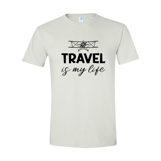 ADULT Unisex T-Shirt TRAA009 TRAVEL IS MY LIFE