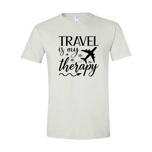 ADULT Unisex T-Shirt TRAA010 TRAVEL IS MY THERAPY