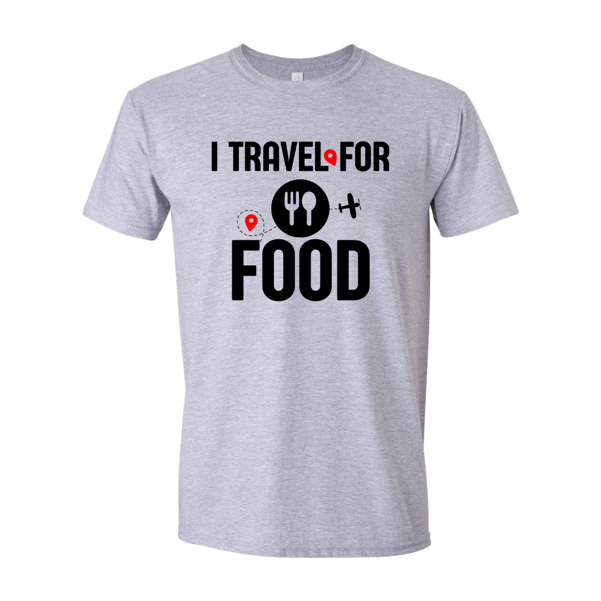 ADULT Unisex T-Shirt TRAA014 I TRAVEL FOR FOOD